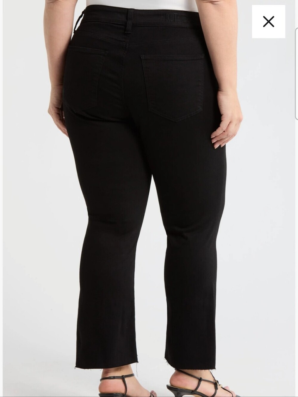 KUT From The Kloth Nikki Mid-rise Ankle Flare Jeans Black 20W - Picture 2 of 9